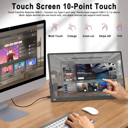 15.6" 100Hz Portable Monitor Touchscreen 1080P 10-Po | Computer Access - Image 3