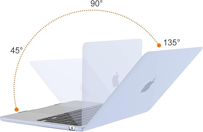 MOSISO Webcam Cover Slide 2 Pack&Compatible with MacBook Air 13 inch Case 2024-2022 M3 A3113 M2 A2681,Hard Shell&Keyboard Cover&Screen Film&Type C Adapter for MacBook Air 13.6 inch Case, Cerulean Blue