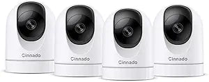 Cinnado 2K Home Security Cameras Indoor with 2.4GHz Wi-Fi & Siren, D1 4Pack