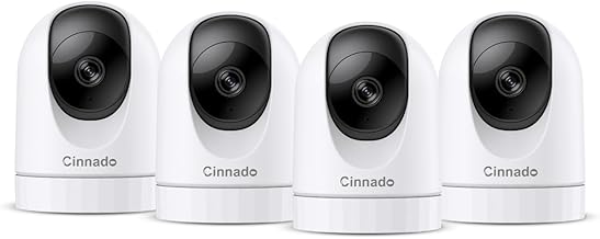 Cinnado 2K Home Security Cameras Indoor with 2.4GHz Wi-Fi & Siren, D1 4Pack