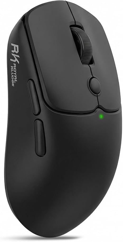 RK ROYAL KLUDGE MO1 Wireless Mouse, 55g Ultra-Lightweight Computer Mice, 6 Programmable Buttons, Quiet Click, 2.4GHz/Bluetooth/Wired, 6000 DPI Optical Sensor, Black
