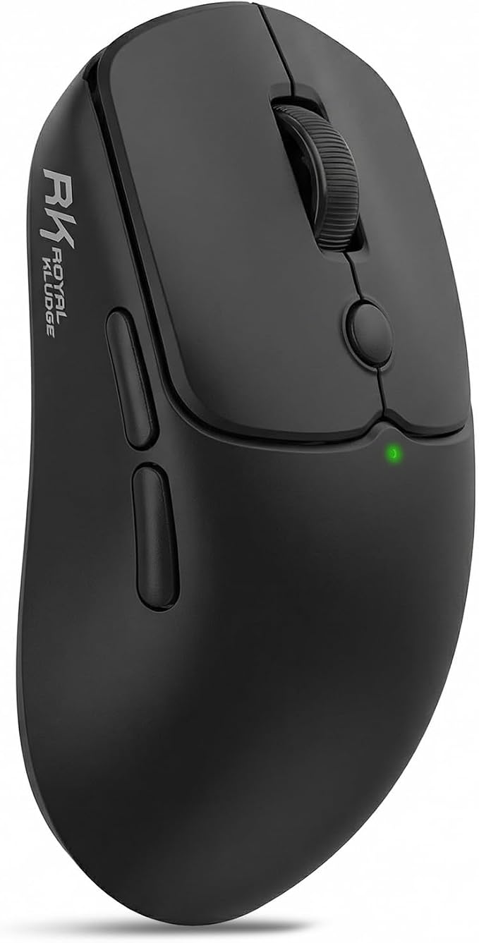 RK ROYAL KLUDGE MO1 Wireless Mouse, 55g Ultra-Lightweight Computer Mice, 6 Programmable Buttons, Quiet Click, 2.4GHz/Bluetooth/Wired, 6000 DPI Optical Sensor, Black