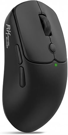RK ROYAL KLUDGE MO1 Wireless Mouse, 55g Ultra-Lightweight Computer Mice, 6 Programmable Buttons, Quiet Click, 2.4GHz/Bluetooth/Wired, 6000 DPI Optical Sensor, Black