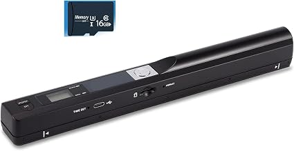 Portable Document Color Photo Scanner for A4 Documents，900DPI Handheld Mobile Image Scan for Business,Photo,Receipt,Book,Picture,Scanning Wand，JPG/PDF Format, High Speed,with 16G SD Card