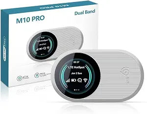 Unlocked 4G LTE Portable WiFi Hotspot for Travel, WiFi 6 Mobile Hotspot with SIM Card Slot, 2.4GHz/5GHz Dual Band, 300Mbps Link Rate, 3000mAh, Connects 12 Devices, for the Americas