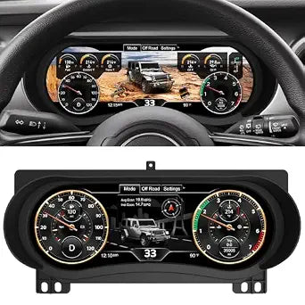 12.3 inch HD Screen Digital Dash Instrument Cluster for for Jeep Wrangler JL/Gladiator 2018-2023, Digital Dashboard 1920 * 720 Speedometer Display Odometer OTA Upgrad, Plug&Play