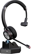 Bluetooth Headset with Microphone & Mute Button, 30 Hrs Working Time, Mono Noise Cancelling for PC Laptop Teams Zooms Work Business Meeting - Image 1