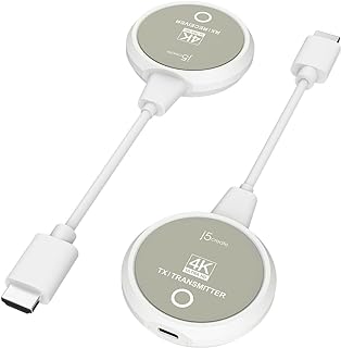 j5create ScreenCast 4K Wireless HDMI Transmitter and Receiver, Wireless HDMI Extender, Support 4K30Hz / 1080p60Hz, 2.4/5GHz, from Laptop/PC/Player/TV Box to Monitor/Projector/TV (JVAW75) - Image 1