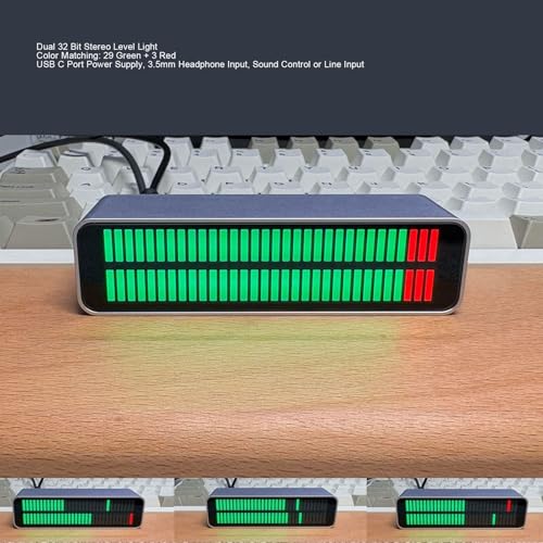 Music Rhythm Light Bar Stereo Level Indicator with 32 LED Display