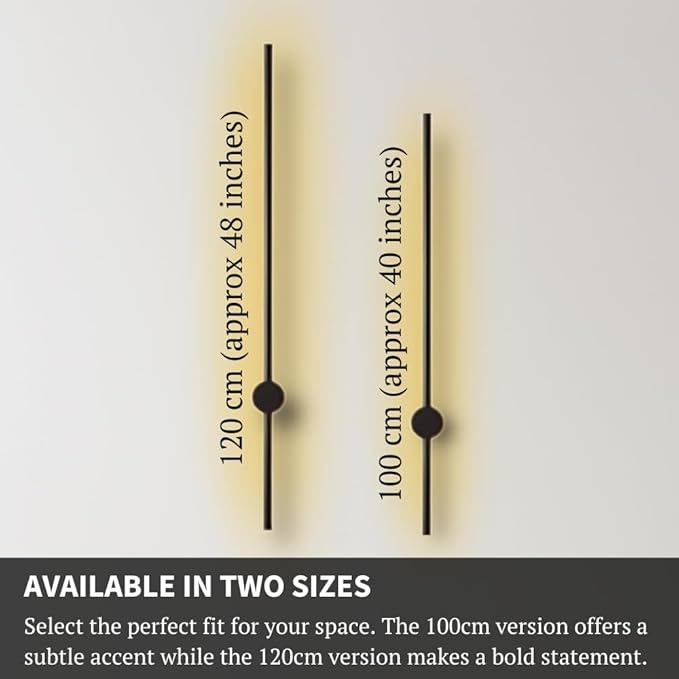 Method Lights LED Strip Wall Light, 47" Modern Indoor Wall Lamp with 350° Rotation, Surface or Recessed Mount, Sleek Minimalist Lighting for Bedroom, Living Room, Hallway, Gold