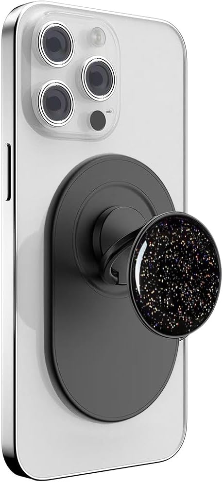 Magnetic Phone Grip for MagSafe, Phone Ring Holder Finger Kickstand Wireless Charging Compatible, Magnet Phone Rings Gripper Stand for iPhone Mag-Safe Accessories - Sky Sparkle Black