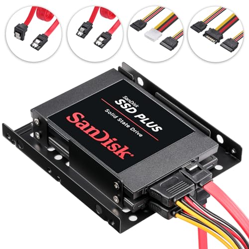 2 Pack SSD/HDD Metal Mounting Bracket kit 2.5 to 3.5, Convert Any 2.5 inch Solid State Drive/HDD Into One 3.5 inch Drive Bay