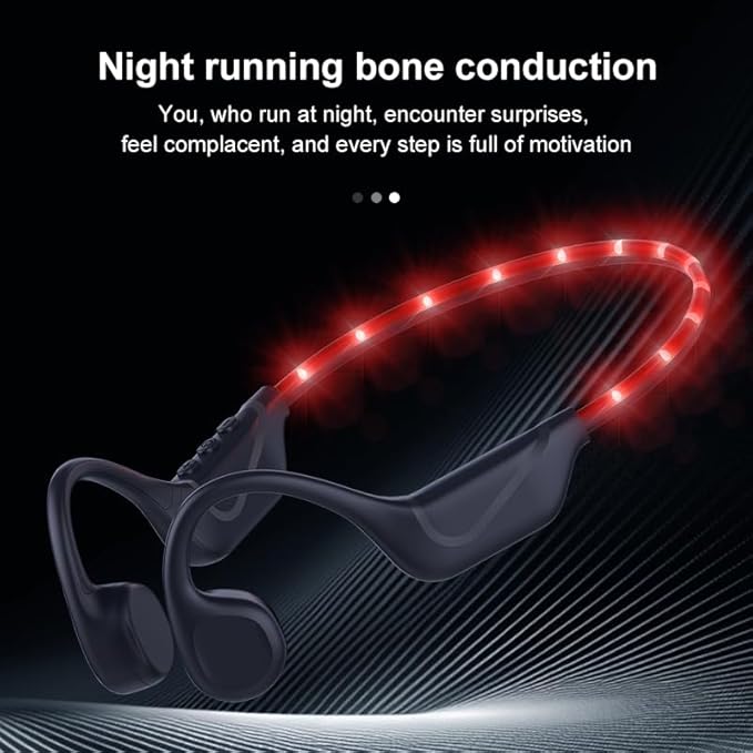 Bone Conduction Headphones, Open Ear Headphones Bluetooth 5.4 Headset, 9H Playtime, Sports Headphone Suitable for Running, Cycling, Outdoor Sports (Black