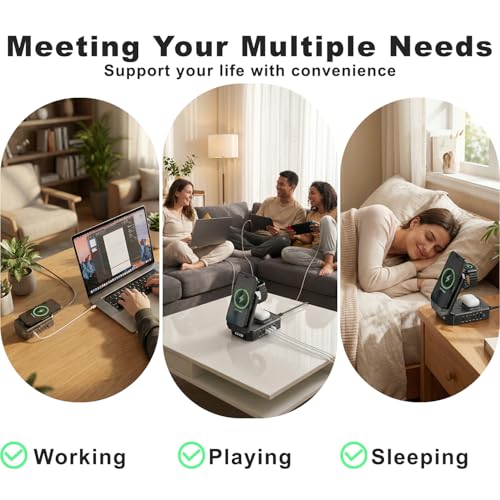 250W Foldable Wireless Charging Station for Multiple Devices Apple,