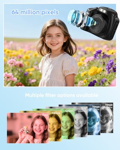 Mini Keychain Camera 4K 64MP Retro Mini Digital Camer Set with 32GB Card