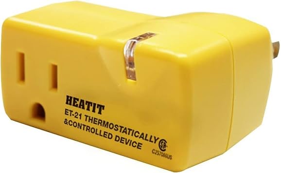 HEATIT ET-21 Freeze Protection Thermostat Outlet, 38°F On/50°F Off 1PCS