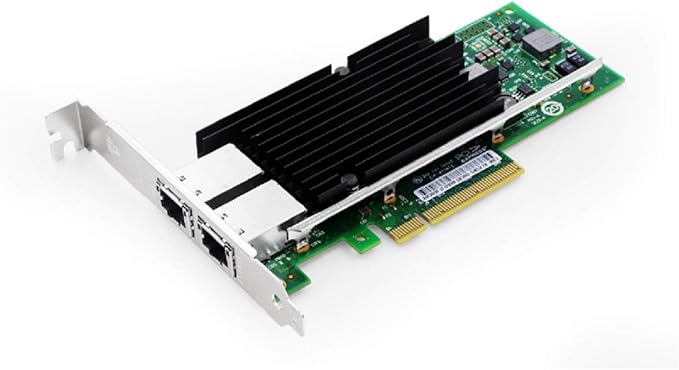 10Gb PCIe x8/x16 Converged Ethernet Network Card, Dual Copper RJ45 Ports LAN Card NIC with Intel X540 Controller Server Support Windows Server/Windows/Linux/Vmware ESXI (X540-AT2 (RJ45 Port x 2))