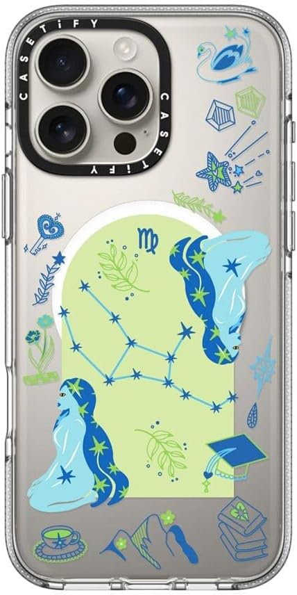 CASETiFY Clear iPhone 16 Pro Max Case [Not Yellowing / 6.6 ft. 3X Military Grade Drop Protection/Compatible with Magsafe] - Virgo - Clear