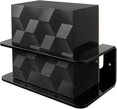 HOLACA Acrylic Wall Mount Stand Brackets for NETGEAR Nighthawk Tri-Band WiFi 6E System (MK93S)(MS90), AXE5700 Router - Black