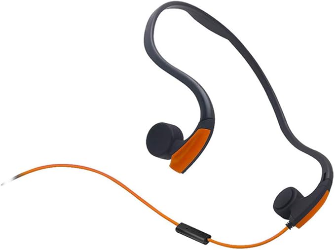 Bone Conduction Headphones, Open-Ear Wired Sports Bone Conduction Earbuds, 3.5mm Connector Sweat Resistant Headphones for Sports Running Driving Cycling Workouts,Orange