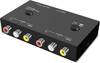2 AV to HDMI, 1080P/720P 2 Way RCA Composite CVBS AV Switch to HDMI Video Audio Converter Adapter Support 4:3/16:9 Switching, for Sega Xbox PS2 PS3 N64 NGC SNES WII VHS VCR Camera DVD - Image 1