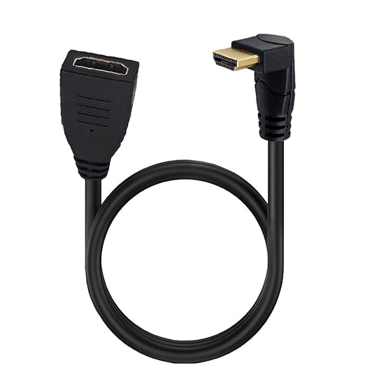 2ft 18Gbps 4K@60Hz HDMI Extension Cable, Up Angle HDMI 2.0 Male to Female Extender Adapter HD High Speed Shield Cord for Xbox HDTV PS4 PS5 Switch