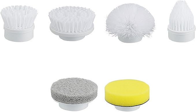 Rechargeable Brush with 6 Replaceable Brush Heads for Bathroom Electric Scrubber Cordless Power Scrubber