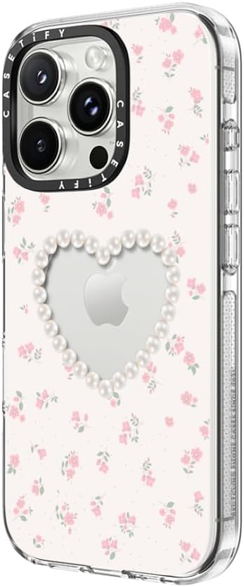 CASETiFY Clear iPhone 16 Pro Max Case [Not Yellowing / 6.6 ft. 3X Military Grade Drop Protection/Magsafe] - Pearly Heart - Clear