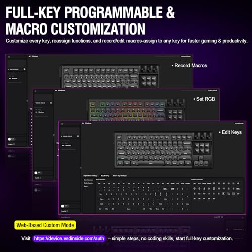 VSD K1 Pro 87‑Key Macro Mechanical Keyboard with Integrated Streaming Deck