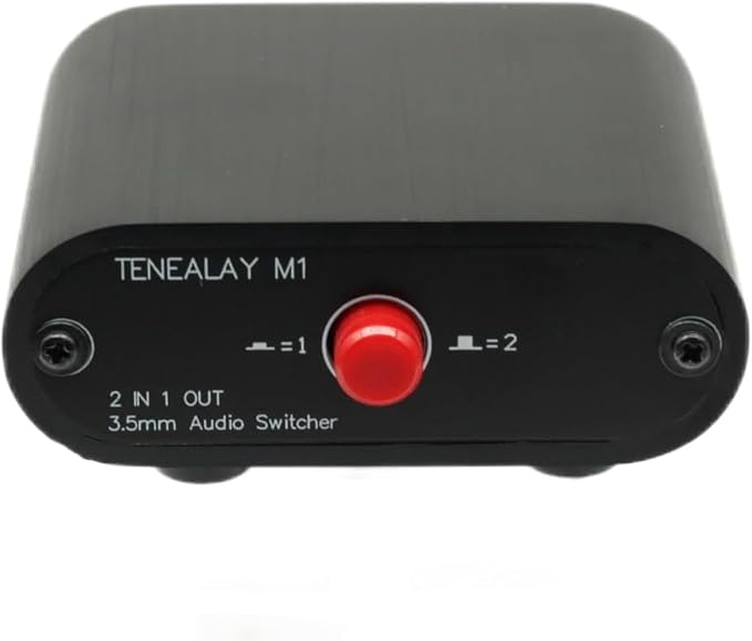 M1 2 in 1 Out 3.5mm Stereo Audio Switch aux switcher Speaker selector Splitter Box