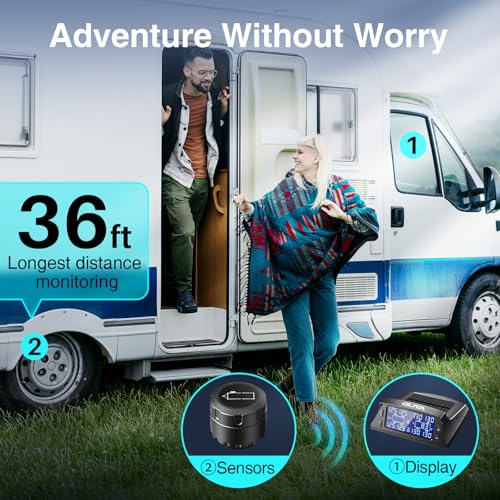 GUTA GT40 RV Tire Pressure Monitoring System, TPMS Set of 4 Sensors