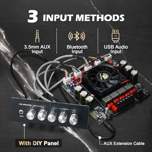 S600X-W Power Amplifier Board Bluetooth5.2 TPA3255 Chip with Subwoofer 2.1 Channel 300W×2+600W (S600X-W)