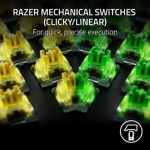 Razer BlackWidow V4 X Mechanical Gaming Keyboard, Yellow Switches, Black