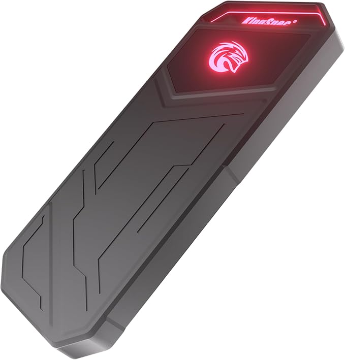 KingSpec Z5 4TB Portable External SSD with RGB Light - up to 2100MB/s, Zinc Alloy Case, USB 3.2 Gen2x2 Interface, Extreme Solid State Hard Drives, Compatible with Mobile Phone/PS4/Laptop/TV/PC (4TB)
