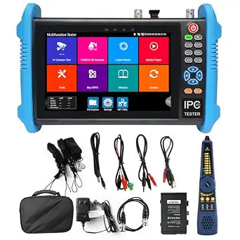 Upgraded 8K IP Camera Tester, WANLUTECH CCTV Tester 7inch Touchscreen 8MP TVI CVI AHD CVBS Camera Test 90W PoE Power Cable Tracer RJ45 Cable TDR Test SFP Network Tools WiFi HDMI VGA (IPC-9800CADH Pro)