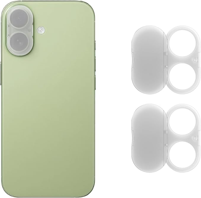 Camera Lens Cover Compatible for iPhone 16/16 Plus/17,Camera Lens Protector to Protect Privacy and Security,Strong Adhesive -2 Pack-Clear