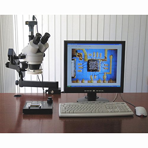 AmScope SM-6TX Trinocular Stereo Zoom Microscope, 3.5X-45X Magnification