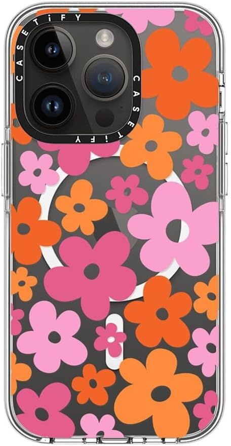 CASETiFY Clear iPhone 14 Pro Case [Not Yellowing / 6.6 ft. 3X Military Grade Drop Protection/Compatible with Magsafe] - Abstract Florals - Clear
