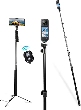 BMZX 118" Long Selfie Stick Tripod for iPhone & Android (29 to 118")