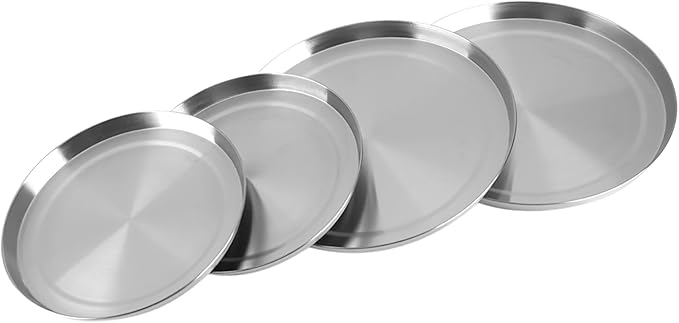 Zerodis 4Pcs Kitchen Stove Top Cover, Stainless Steel Stove Top Burner Covers Cooker Silver Colored Kitchen Utensils Suitable for Standard Sized Electric Stove Burners