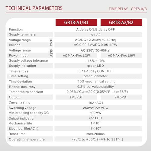 Delay Off Time Relay 16A Adjustable Smart Relay GRT8-B2 AC/DC 12V-240V