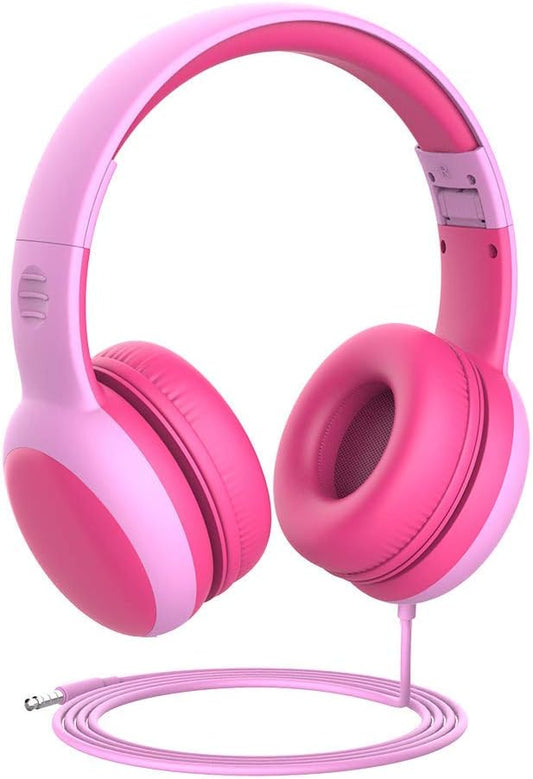 gorsun Kids Headphones with Limited Volume, Cat Ear Toddler Headphones, Wired Headphone Over Ear for Boys and Girls,Stereo Sound Foldable 3.5mm Headset for Children