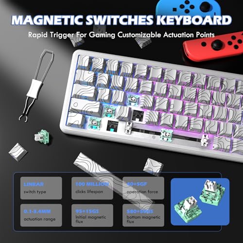ATTACK SHARK X65 PRO HE Magnetic Keyboard & X11 Gaming Mouse Combo, White