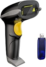 NADAMOO Wireless Barcode Scanner 328 Feet Transmission Distance USB Cordless 1D Laser Automatic Barcode Reader Handhold Bar Code Scanner with USB Receiver for Store, Supermarket, Warehouse - Image 1