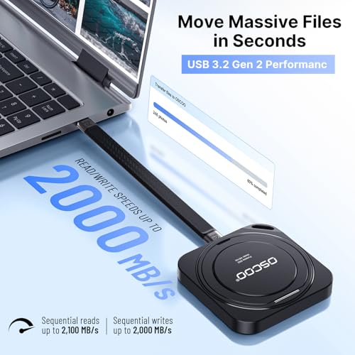 1TB Magnetic External SSD, Up to 2000MB/s Portable Hard Drive