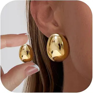 Risamil 14K Gold Plated Multi-Pack Chunky Earrings Set, Earrings for Women