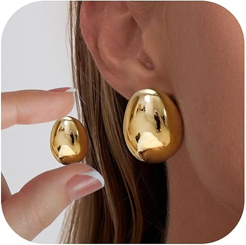 Risamil 14K Gold Plated Multi-Pack Chunky Earrings Set, Earrings for Women