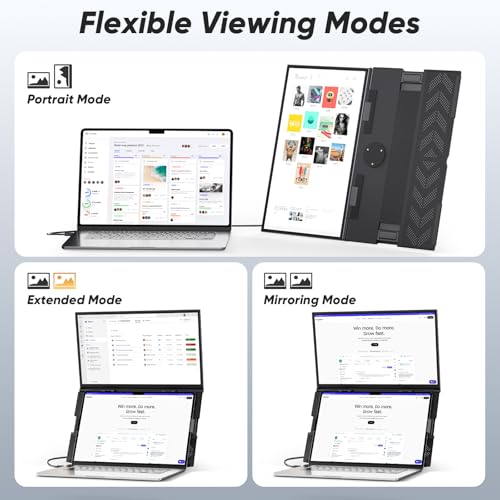 Laptop Screen Extender, 15.6” FHD 1080P Portable Monitor for Laptop, 0.2" Ultra-Thin Display with 100% sRGB, Dual Screen Extender for 13–17” Laptops, Plug & Play for Windows/Mac/Chrome/Android - Image 7