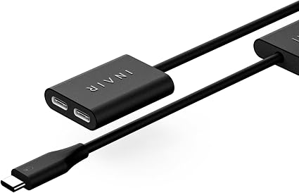 INAIR Hub 3-Port USB-C Charging Station for INAIR Pod, Pass-Through Power Delivery Adapter, Continuous Play & Charge with Power Banks for AR Ecosystem