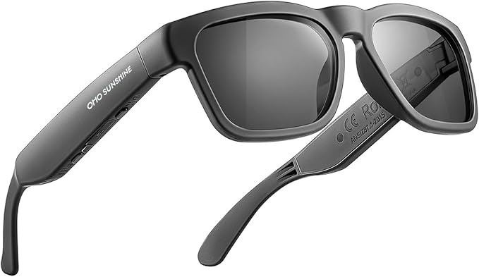 OhO sunshine, Polarized Sunglasses with Bluetooth Speaker, Open Ear Audio, Athletic/Outdoor UV Protection and Voice Control